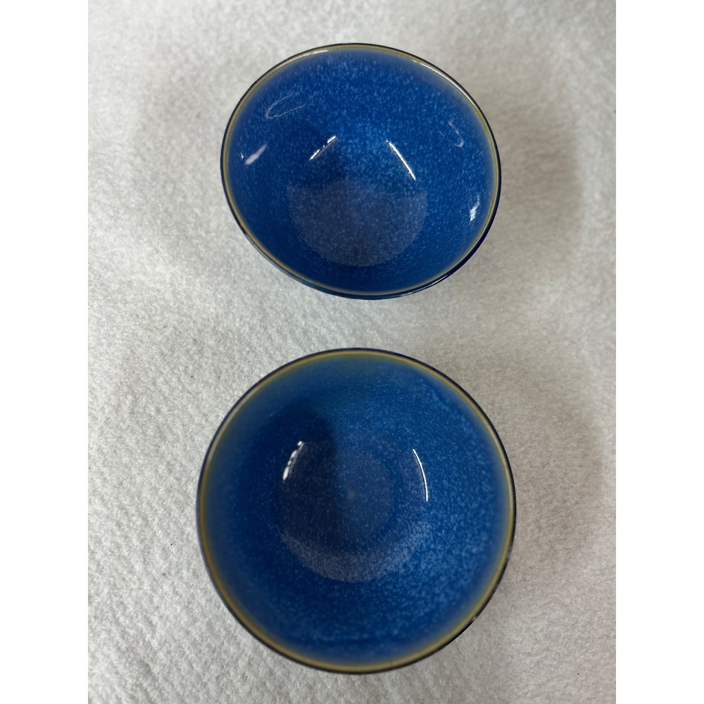 Certified International Blue Porcelain Lattice Rice Soup Bowls Set of 2